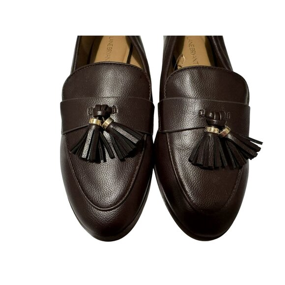 Lane Bryant Tassel Front Dream Cloud Slip-On Loafers Chestnut Preppy Sz 10W NWOB - Picture 2 of 6